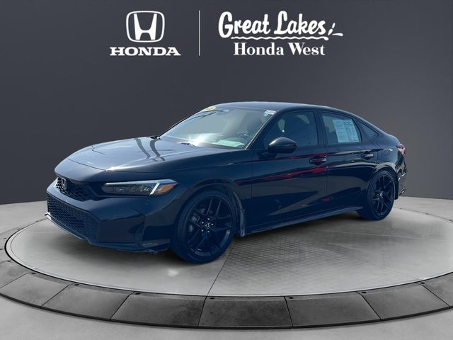 Black 2025 Honda Civic Sedan Front-Wheel Drive Continuously Variable Transmission