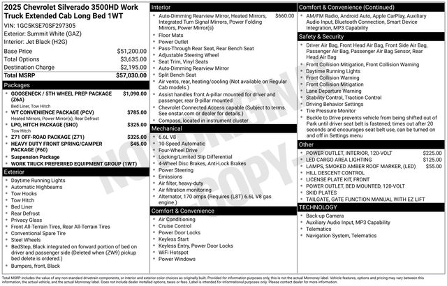 2025 Chevrolet Silverado 3500HD Work Truck Double Cab LB 4WD