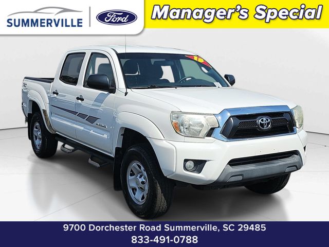 White 2015 Toyota Tacoma Double Cab V6 PreRunner Pickup Truck 4X2 5-Speed Automatic