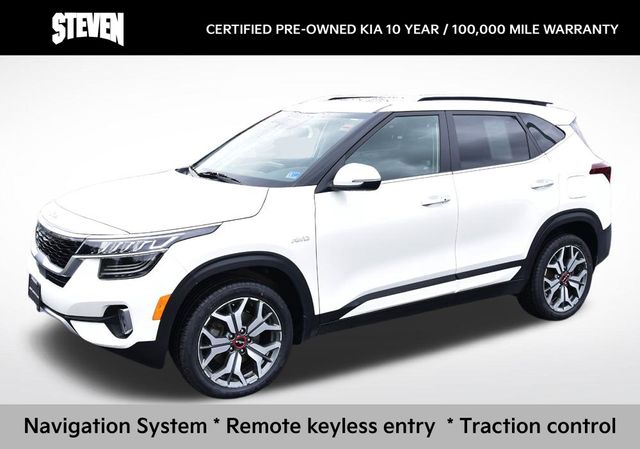 Snow White Pearl 2023 Kia Seltos SX AWD SUV / Crossover All-Wheel Drive 7-Speed Automatic