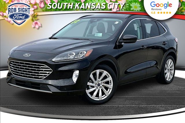 Agate Black Metallic 2022 Ford Escape Hybrid Titanium FWD SUV / Crossover Front-Wheel Drive Continuously Variable Transmission