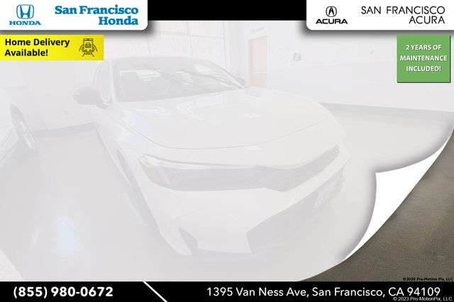 Platinum White Pearl 2025 Honda Civic Sport FWD Sedan Front-Wheel Drive Continuously Variable Transmission