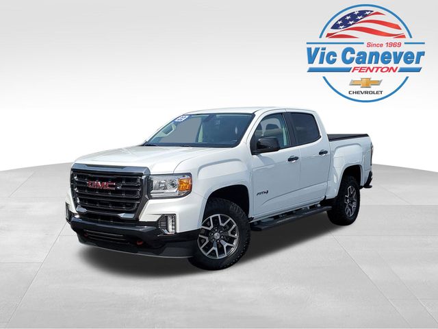 Summit White 2022 GMC Canyon AT4 Crew Cab 4WD with Leather Pickup Truck Four-Wheel Drive 8-Speed Automatic
