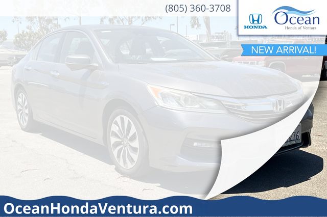 Gray (Modern Steel Metallic) 2017 Honda Accord Hybrid Sedan Front-Wheel Drive Continuously Variable Transmission
