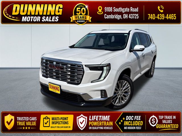 White Frost Tricoat 2025 GMC Acadia SUV / Crossover Four-Wheel Drive 8-Speed Automatic