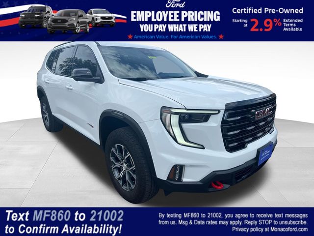 Summit White 2025 GMC Acadia AT4 AWD SUV / Crossover Four-Wheel Drive 8-Speed Automatic
