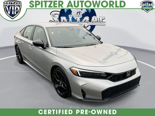 Silver 2025 Honda Civic Sedan Front-Wheel Drive Continuously Variable Transmission