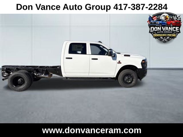 Bright White Clearcoat 2026 RAM 3500 Chassis Tradesman Crew Cab LB DRW 4WD Pickup Truck Four-Wheel Drive 8-Speed Automatic