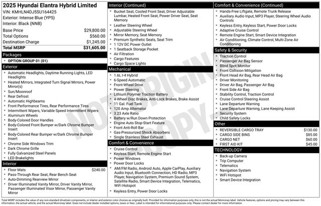 Used 2025 Hyundai Elantra Hybrid For Sale in Indianapolis, IN