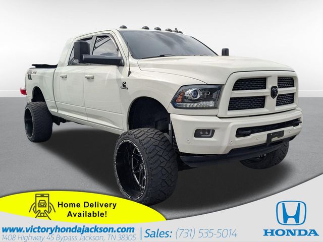 Pearl White 2017 RAM 2500 Laramie Mega Cab 4WD Pickup Truck Four-Wheel Drive 6-Speed Automatic
