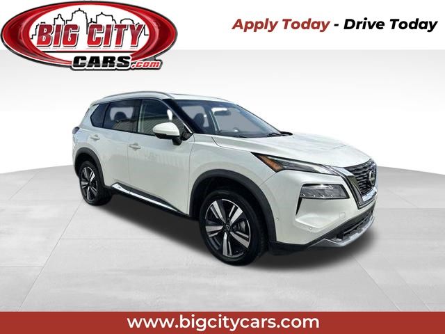 Pearl White 2023 Nissan Rogue SUV / Crossover All-Wheel Drive Continuously Variable Transmission
