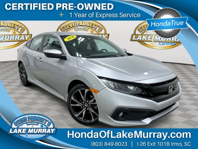 Lunar Silver Metallic 2020 Honda Civic Sedan Front-Wheel Drive Continuously Variable Transmission