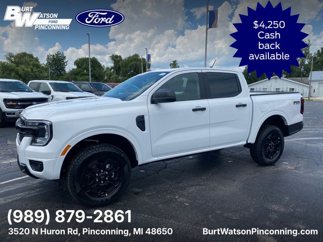 Oxford White 2025 Ford Ranger XLT SuperCrew 4WD Pickup Truck Four-Wheel Drive Automatic