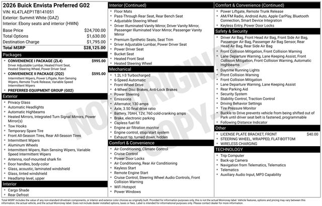 2026 Buick Envista Preferred