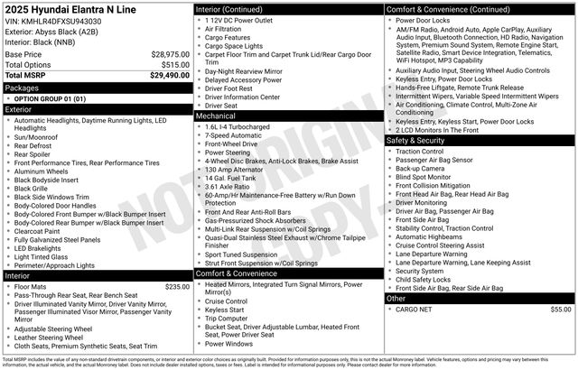 New 2025 Hyundai Elantra For Sale in Indianapolis, IN