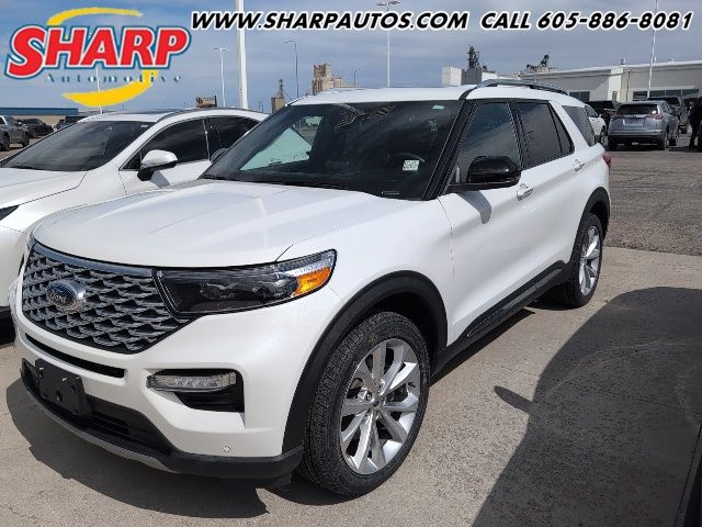 White Metallic 2022 Ford Explorer Hybrid Platinum AWD SUV / Crossover All-Wheel Drive Automatic