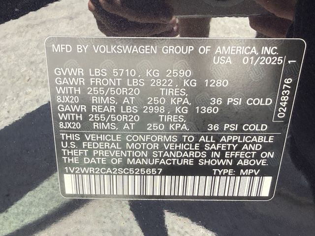 2025 Volkswagen Atlas 2.0T SE w/Technology Black at Gullo Toyota