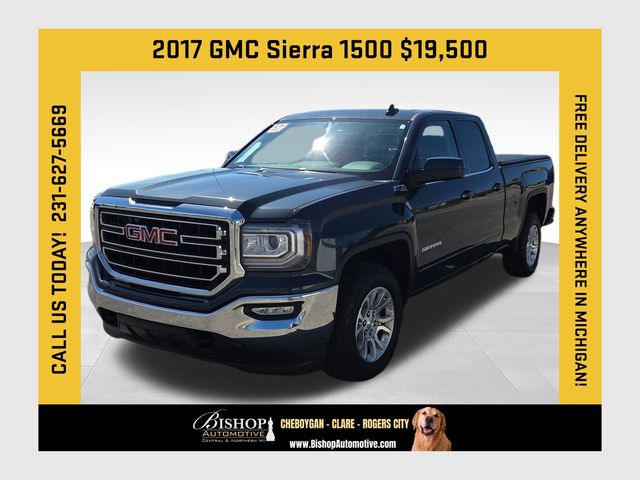 Dark Slate Metallic 2017 GMC Sierra 1500 SLE Double Cab 4WD Pickup Truck Four-Wheel Drive 6-Speed Automatic Overdrive