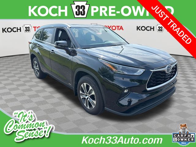 Midnight Black Metallic 2023 Toyota Highlander Hybrid SUV / Crossover All-Wheel Drive Continuously Variable Transmission