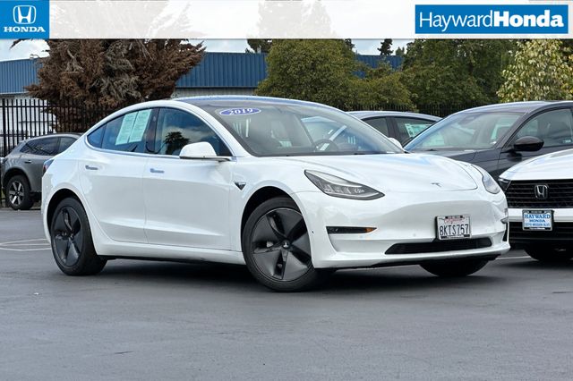 Pearl White Multi-Coat 2019 Tesla Model 3 Sedan Rear-Wheel Drive 1-Speed Automatic