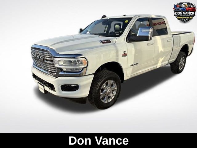 Bright White Clearcoat 2024 RAM 2500 Laramie Crew Cab 4WD Pickup Truck Four-Wheel Drive 6-Speed Automatic