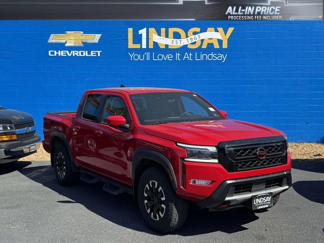 Red Alert 2024 Nissan Frontier PRO-4X Crew Cab 4WD Pickup Truck Four-Wheel Drive 9-Speed Automatic Overdrive