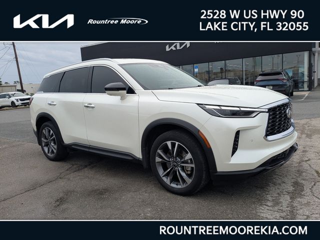 Majestic White 2024 INFINITI QX60 Luxe FWD SUV / Crossover Front-Wheel Drive 9-Speed Automatic