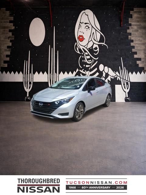 Brilliant Silver Metallic 2025 Nissan Versa SR FWD Sedan Front-Wheel Drive Continuously Variable Transmission