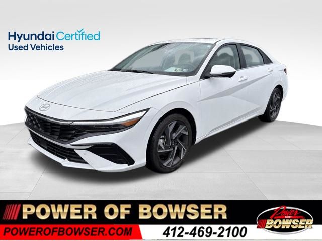 Serenity White 2024 Hyundai Elantra Limited FWD Sedan Front-Wheel Drive Continuously Variable Transmission