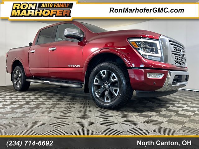 Cardinal Red Metallic 2023 Nissan Titan Pickup Truck Four-Wheel Drive 9-Speed Automatic