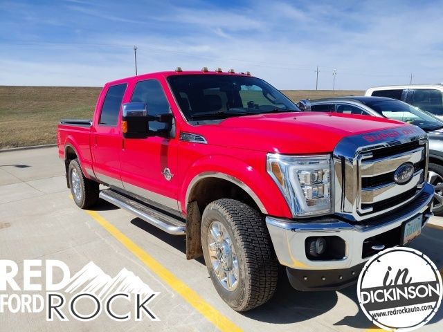 Red 2016 Ford F-250 Super Duty Lariat Crew Cab 4WD Pickup Truck Four-Wheel Drive 6-Speed Automatic Overdrive