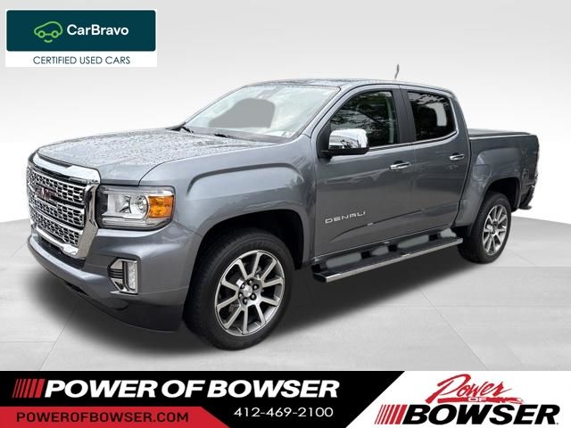 Gray (Satin Steel Metallic) 2022 GMC Canyon Pickup Truck Four-Wheel Drive 8-Speed Automatic