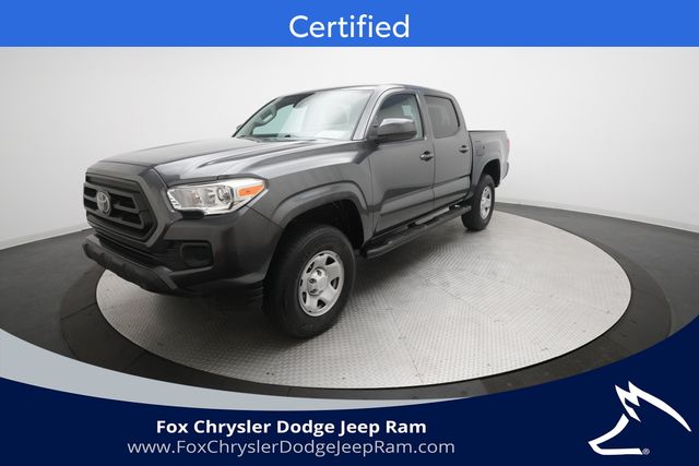 Magnetic Gray Metallic 2023 Toyota Tacoma SR V6 Double Cab 4WD Pickup Truck Four-Wheel Drive 6-Speed Automatic