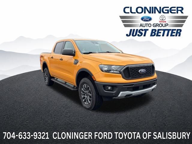 Orange 2021 Ford Ranger XLT SuperCrew 4WD Pickup Truck Four-Wheel Drive Automatic