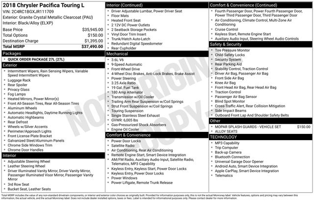2018 Chrysler Pacifica Touring L