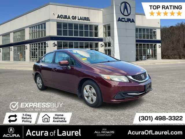 Red (Crimson Pearl) 2015 Honda Civic Sedan Front-Wheel Drive Continuously Variable Transmission