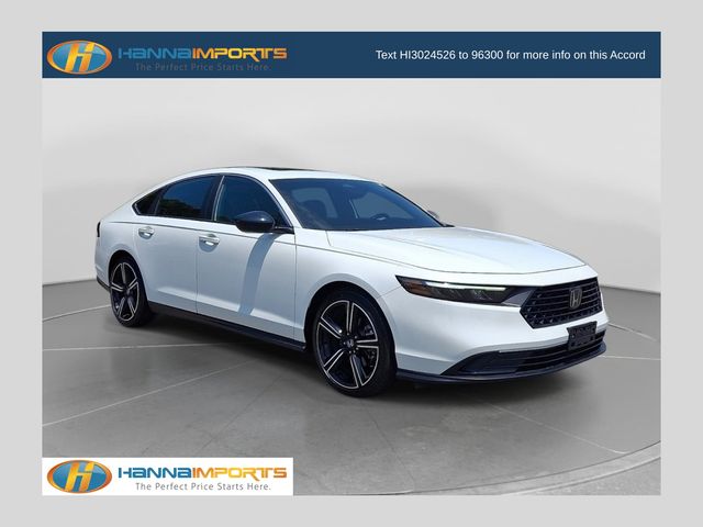 White 2024 Honda Accord Hybrid Sedan Front-Wheel Drive Continuously Variable Transmission