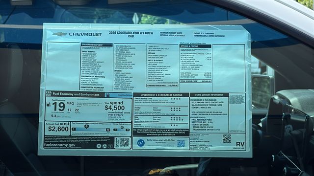 new 2026 Chevrolet Colorado car, priced at $42,085