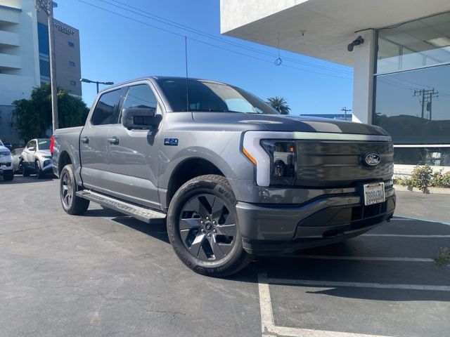 Gray Metallic 2024 Ford F-150 Lightning Lariat SuperCrew AWD Pickup Truck All-Wheel Drive Automatic