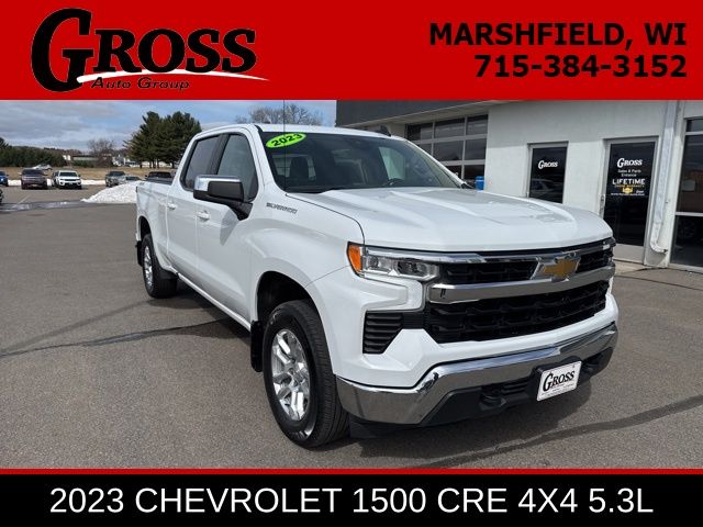 Summit White 2023 Chevrolet Silverado 1500 LT Crew Cab 4WD Pickup Truck Four-Wheel Drive Automatic