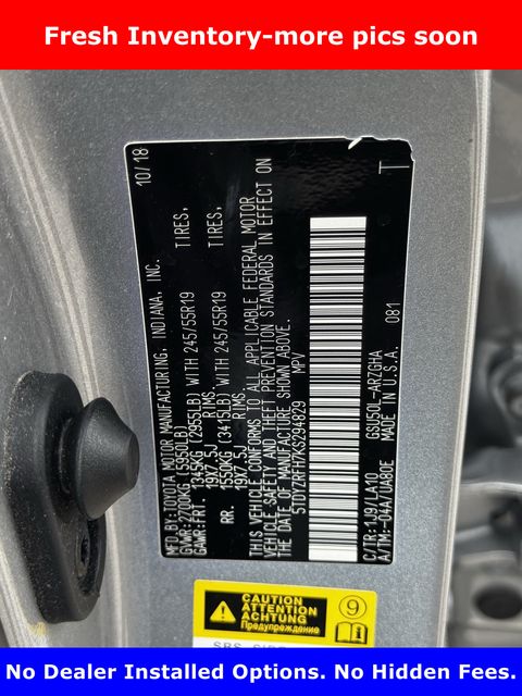2019 Toyota Highlander Limited Platinum Silver at DeMontrond Mazda
