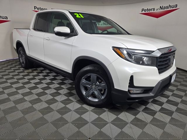 Platinum White Pearl 2021 Honda Ridgeline Pickup Truck All-Wheel Drive 9-Speed Automatic