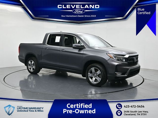 Gray (Modern Steel Metallic) 2024 Honda Ridgeline Pickup Truck All-Wheel Drive 9-Speed Automatic