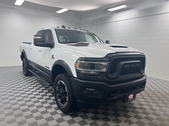 Bright White Clearcoat 2023 RAM 2500 Rebel Crew Cab 4WD Pickup Truck Four-Wheel Drive 6-Speed Automatic