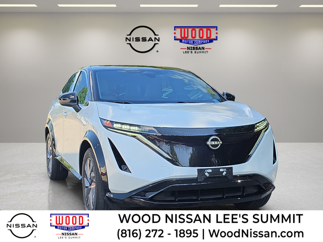 Everest White Pearl Tricoat/Black Diamond Pearl 2024 Nissan Ariya SUV / Crossover All-Wheel Drive Continuously Variable Transmission