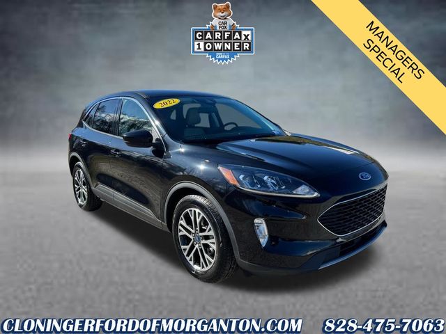 Black Metallic 2022 Ford Escape Hybrid SEL FWD SUV / Crossover Front-Wheel Drive Continuously Variable Transmission