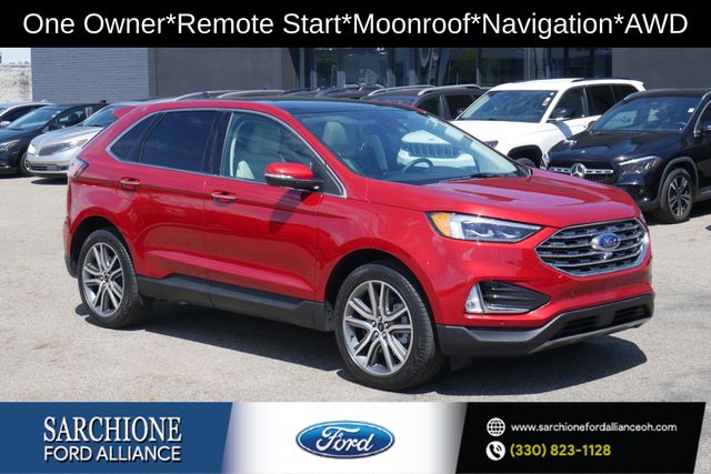 Red Metallic 2024 Ford Edge Titanium AWD SUV / Crossover All-Wheel Drive 8-Speed Automatic