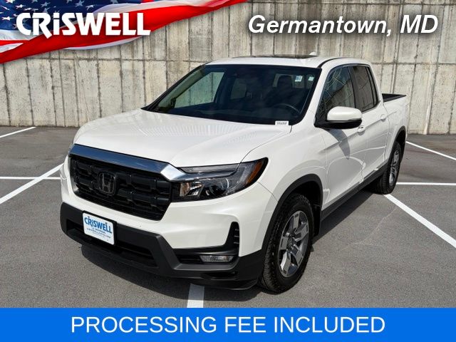 Platinum White Pearl 2024 Honda Ridgeline Pickup Truck All-Wheel Drive 9-Speed Automatic