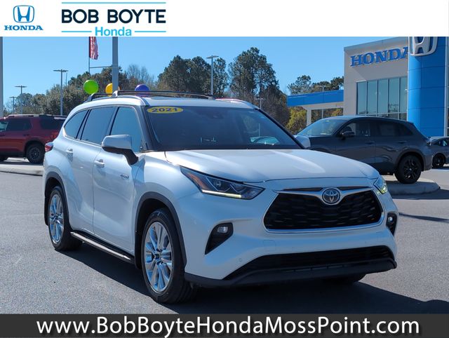 White 2021 Toyota Highlander Hybrid Limited FWD SUV / Crossover Front-Wheel Drive Continuously Variable Transmission