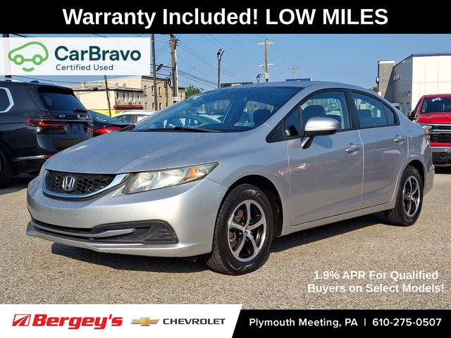 Silver 2015 Honda Civic Sedan Front-Wheel Drive Continuously Variable Transmission